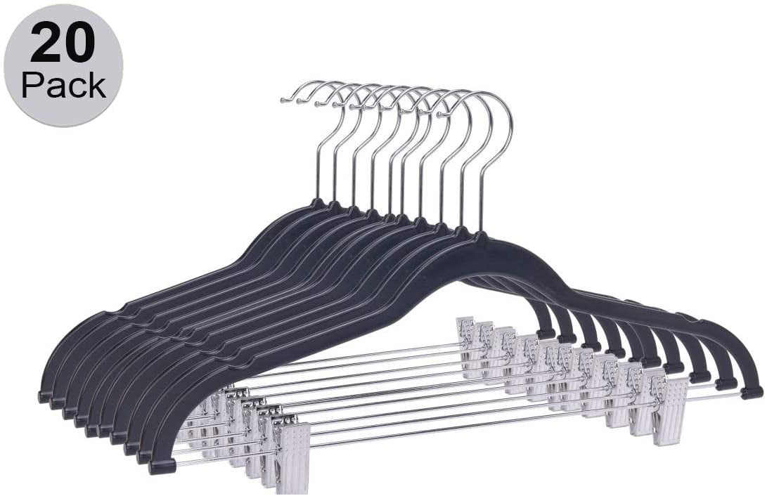 40 Pk Zober Premium Quality Space Saving Velvet Pants Hangers With Metal Clips