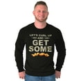 thumbnail image 4 of Curl Up and Get Some Bacon Couple Men's Long Sleeve Tee T Shirt Brisco Brands S, 4 of 6