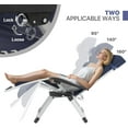 thumbnail image 5 of Zero Gravity Chair with Cushion, Reclining Outdoor Patio Lounge Chair, Folding Indoor Anti Gravity Recliner, Portable Lounger with Removable Cup Holder Side Tray and Pillow Headrest (Blue), 5 of 22