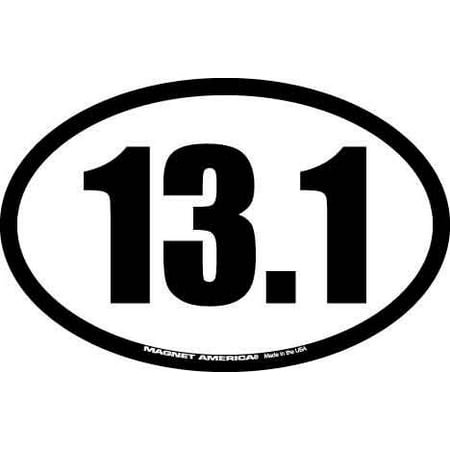 13.1 Half Marathon Oval Car Magnet, Made in the USA By Magnet