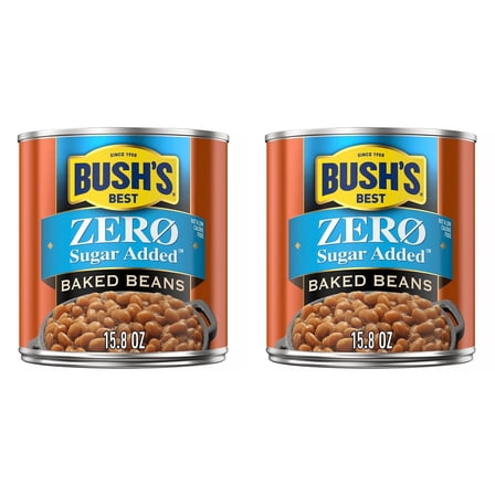 Bush's Best Zero Sugar Added Baked Beans, 15.80 oz pack of 2