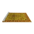 thumbnail image 2 of Ahgly Company Machine Washable Indoor Square Oriental Yellow Industrial Area Rugs, 6' Square, 2 of 4