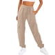 thumbnail image 1 of Gibobby Pantalones para mujer Pantalones de mujer diarios para el al libre con cintura elástica y bolsillos laterales, pantalones de entrenamiento informales(Caqui,XG), 1 of 4