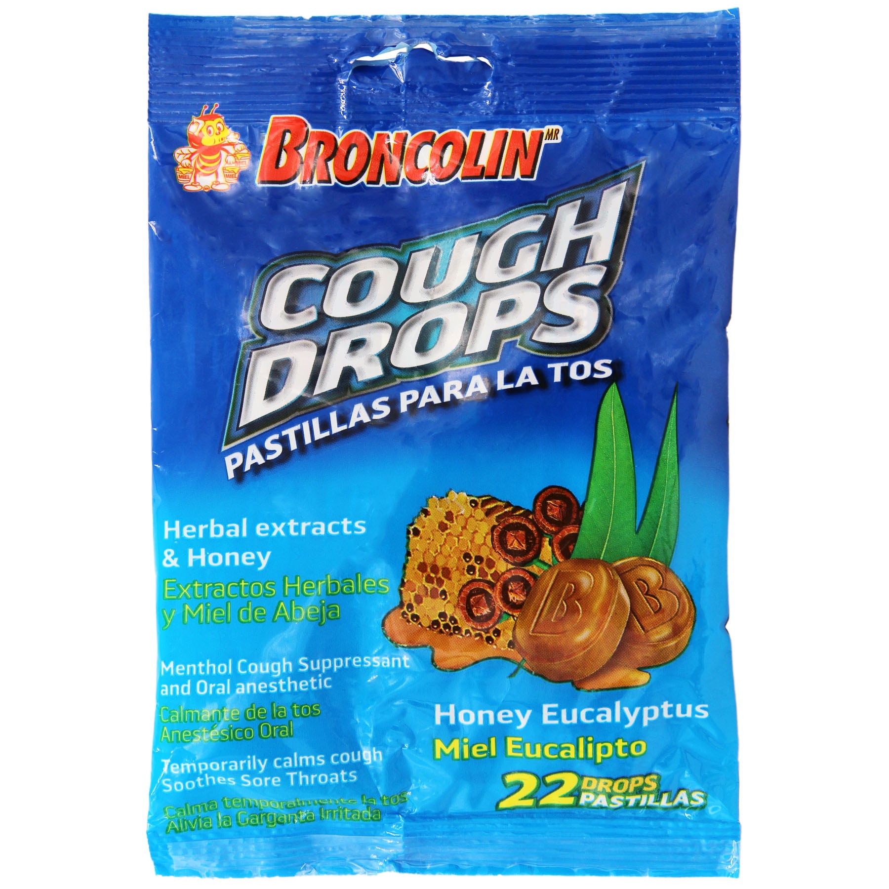 Broncolin HoneyEucalyptus Cough Drops, Over the Counter Cough