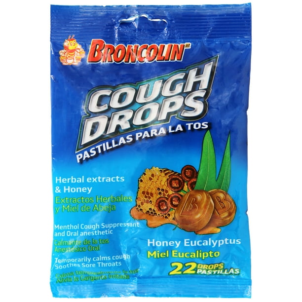 Broncolin HoneyEucalyptus Cough Drops, Over the Counter Cough