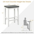 thumbnail image 7 of Topbuy Upholstered Bar Stools Set of 2 Counter Height Stools with Button-tufted PVC Leather Seat & Sturdy Footrests Gray & White, 7 of 7