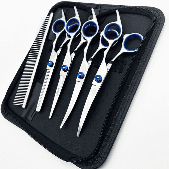 wingsbro 6-in-1 Pet Grooming Scissors Kit, Durable & Sharp Grooming Kit for Dogs Cats
