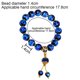 thumbnail image 2 of Pulsera hecha a mano de cristal azul para mujer, pulsera elástica, azul: representa la salud y la paz. Adepaton BST3004650-3, 2 of 5