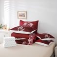 thumbnail image 5 of Homewish Glitter Maroon Disco Ball Twin Bedding Sets 7-Piece, Cartoon Hand Print Bedding Comforter Set, Modern Fashion Style Reversible Sheet Sets, Ultra Soft Bedroom Decor, 5 of 7