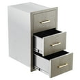 thumbnail image 1 of Armoire à Trois Tiroirs en Acier Inoxydable Robuste pour Cuisines Extérieures – Résistante aux Intempéries, Montage Affleurant, Poignées – 16 Pouces L x 20,5 Pouces P x 28,5 Pouces H – Idéale pour Îlot de BBQ, Gril – Nouvelle Couleur Magnolia, 1 of 7