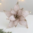 thumbnail image 3 of 1Pc 25cm Christmas Poinsettia Glitter Flower Wreath Hanging Xmas Tree Ornament For Christmas Wedding Party Home Decoration, 3 of 5