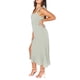 thumbnail image 4 of Sunloudy - Vestido informal para mujer, color sólido, doble lazo lateral, parte inferior con tirantes, abertura alta, dobladillo con volantes, vestido largo Sunloudy moda, 4 of 9