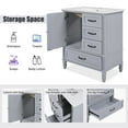 thumbnail image 5 of 30" Bathroom Vanity with Sink, Modern Bathroom Cabinet Storage Cabinet with a Door and 3 Drawers, Freestanding Bathroom Vanities with Solid Wood Legs and Adiustable Foot Pads, Grey, 5 of 7