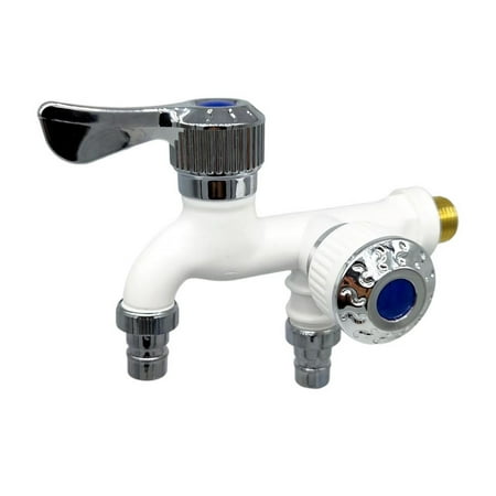 

Dual Control Faucets Double Outlets Water Tap Universal Interface Connector Sink Faucets Home Bathroom Hose Irrigation Fitting Garden Watering Supplies