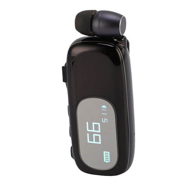 Auriculares inalámbricos retráctiles, clip de lcd en auriculares estéreo con cancelación de ruido clip de micrófono en auricular, cómodo auricular libres para para para