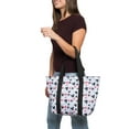 thumbnail image 2 of Women's Disney Mickey & Minnie Mouse Heart Icons Zip Tote Bag Gray Red White, 2 of 7