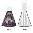 thumbnail image 4 of Wobogo Cute Cat Wearing Wreath Hand Towel Set of 2 Absorbent for Kitchen and Bathroom With Velcro Hanging Loop 18.2×14in, 4 of 7