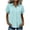 Light Blue, variant on Women Cotton Linen Tops Solid Color Button Down Short Sleeve Loose Fit Collared Blouse Back Pleats Pocket Shirt Pink