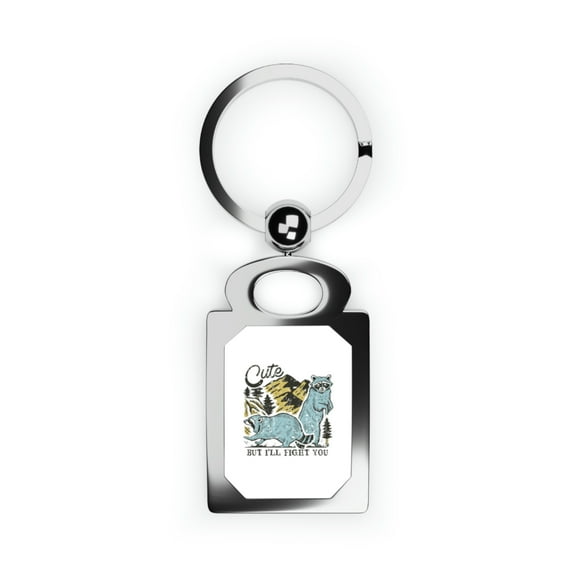 Cute But Ill Fight You Keychain, Raccoon Keychain, Raccoon Charm, Raccoon Keyring, Gift for Her, Raccoon Lover