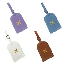 4 Pack Leather Luggage Tags Travel Bag Tags Luggage Tag Bag Suitcase Labels Faux Leather for Suitcase Women Kids Funny Cute - style:style 3;