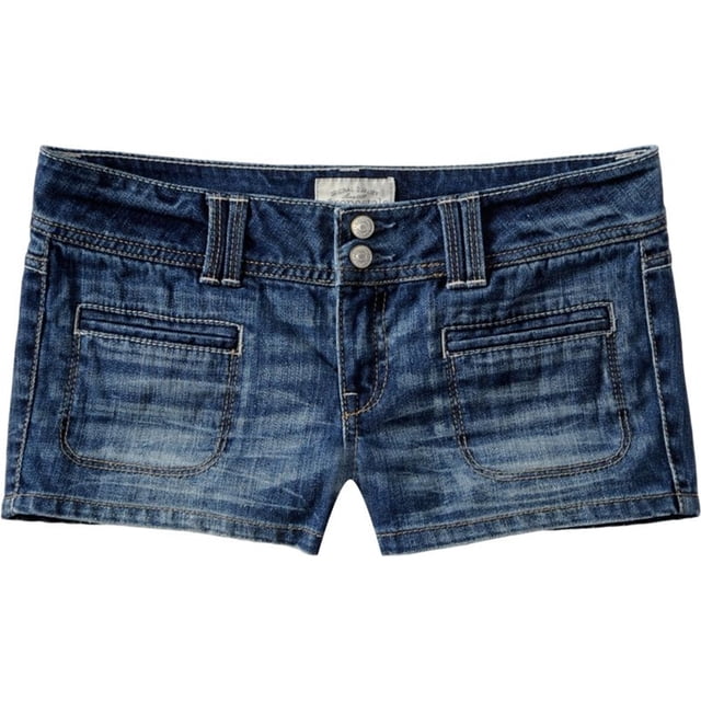 Aeropostale Womens Solid Casual Denim Shorts, Azul, 13/14