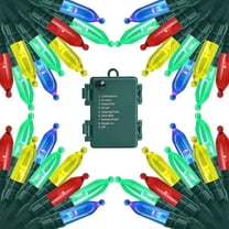 Magotan 4 Pack 50 LED Battery Operated Christmas Lights Indoor Battery Christmas String Lights with Timer Xmas Indoor Decorations Multicolor