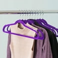 thumbnail image 3 of Home Basics Velvet Hanger, (Pack of 10), Purple, 3 of 6