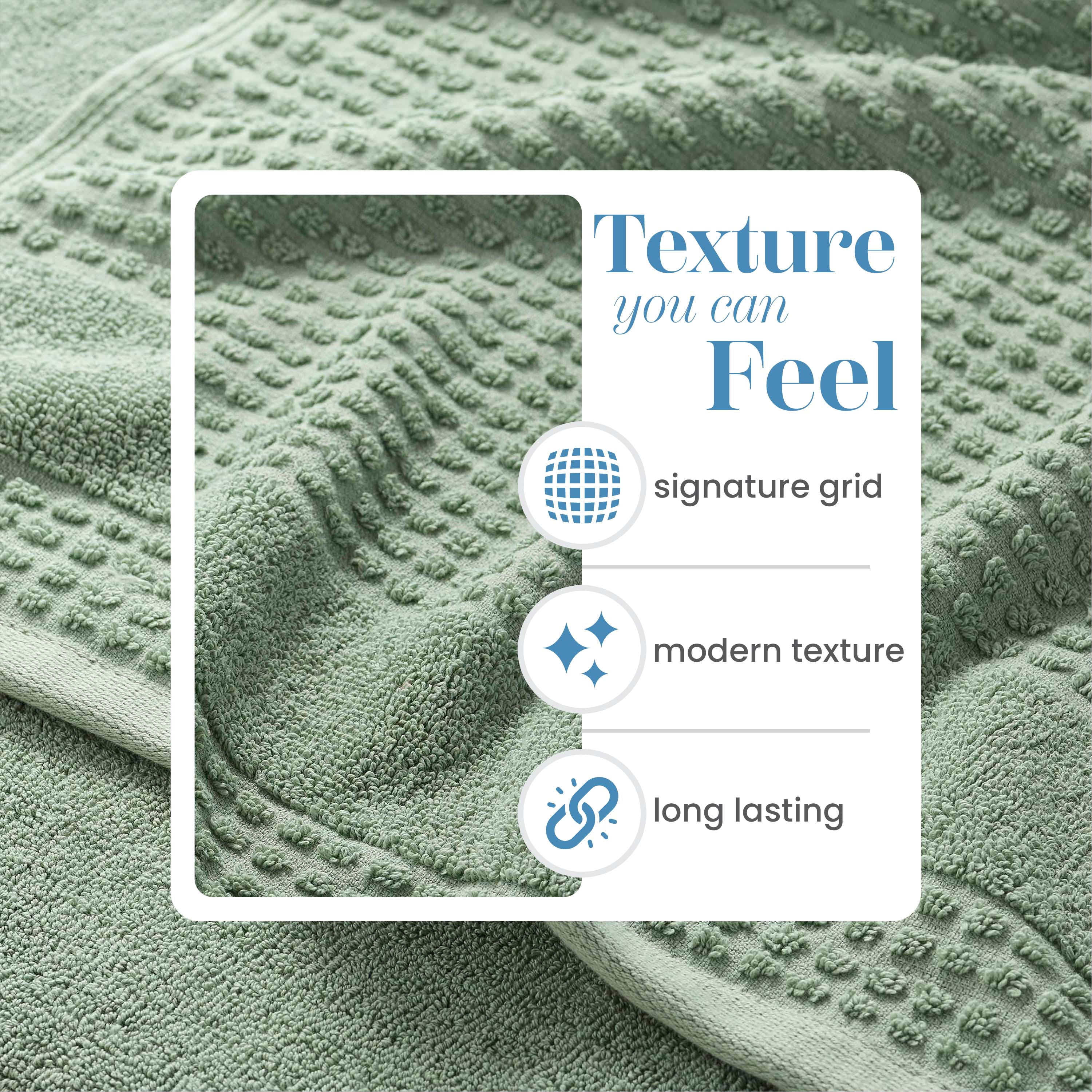 Martex Expression Air Sculpted 6-Piece Towel Set, Sage