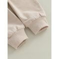 thumbnail image 4 of Toddler Boy Thanksgiving Outfits Letter Turkey Embroidery Long Sleeve Round Neck Pullover + Elastic Waist Solid Pants 2 Pcs Set, 4 of 6