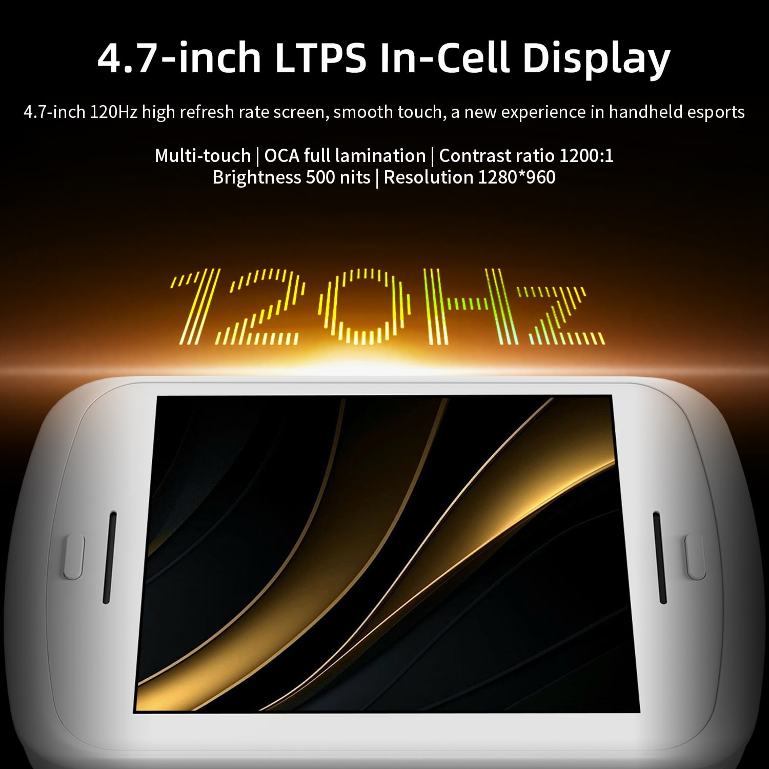 RG Slide Handheld Game Console, 4.7-Inch LTPS In-Cell Screen,NO Card, Unisoc T820, with Support AI WiFi Bluetooth HD and TV Output, White
