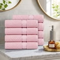 thumbnail image 3 of Ample Decor 100% Cotton Hand Towel for Bathroom Set of 8 - Highly Absorbent, Popcorn Textured - Soft Pink - 18 X 28 Inch, 3 of 6