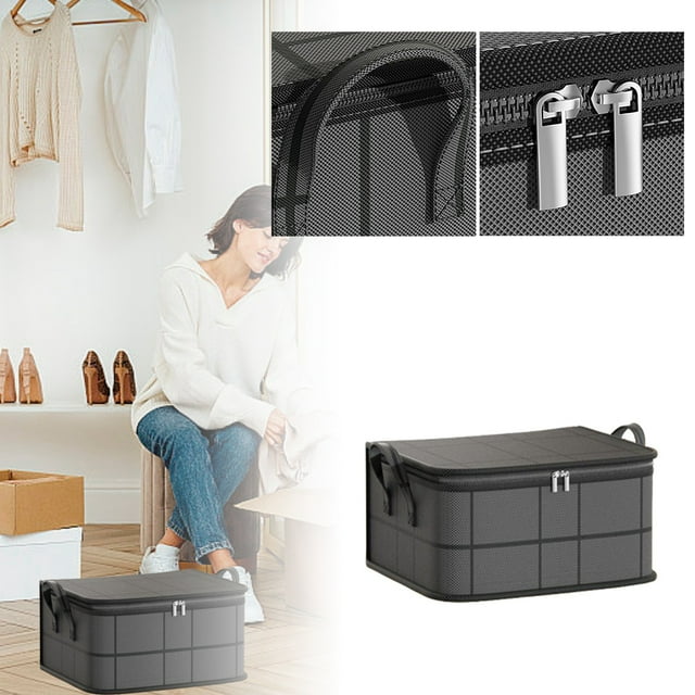 Bolsa de almacenamiento plegable, bolsa para guardar edredones, bolsa para guardar ropa, bolsa de gran capacidad, accesorio de embalaje con cremallera para ropa, mantas, edredones y juguetes