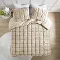thumbnail image 3 of Intelligent Design Velvet Dream Puff 3-PC Velvet King Comforter Set in Taupe, 3 of 10
