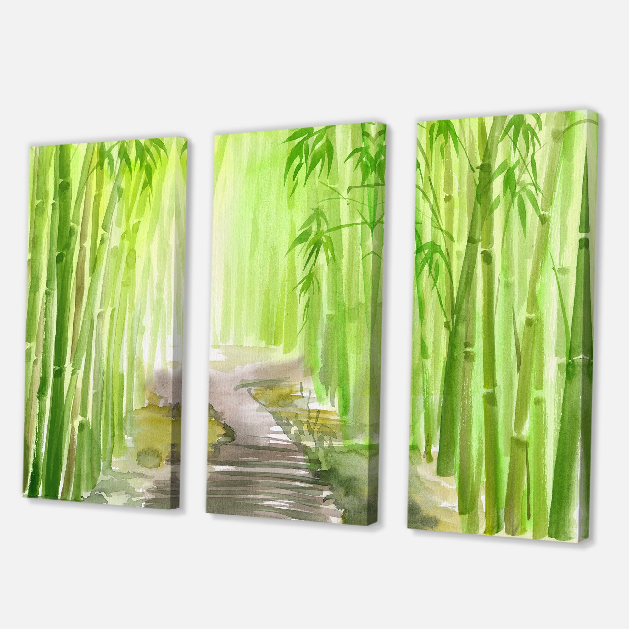 Designart ' Path in Green Bamboo Forest ' Traditional Canvas Wall Art Print