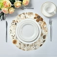 thumbnail image 5 of 15.4inch Round Placemats, DIY Printing Design, Suitable for Kitchen, Table Party Decoration Brown Flower, 5 of 7
