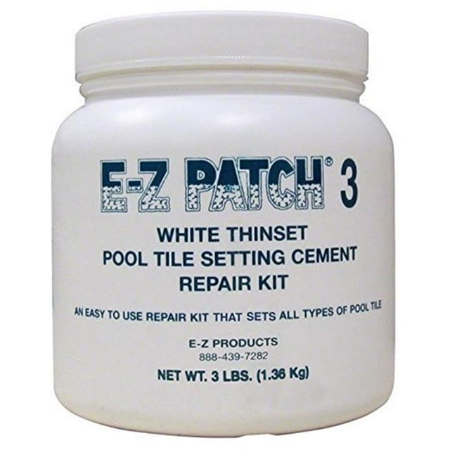 E-Z Patch 3 lbs Ciment de Piscine Blanc Thinset