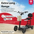 thumbnail image 7 of Bangeran 4 Wheels Smart Electric Power Scooter, Portable Foldable Travel Design Allowed on Airplanes, Extra Flap Open Child Seat - Matte Black, 7 of 7