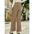 thumbnail image 4 of DOKOTOO Corduroy Pants for Womens Casual High Waisted Drawstring Wide Leg Pants Trousers with Pockets, 4 of 7
