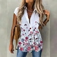 thumbnail image 2 of Women's Blouses Leisure Shirts New Short Sleeve Lapel Button Mid Length Floral Print Ladies Shirt, 2 of 3
