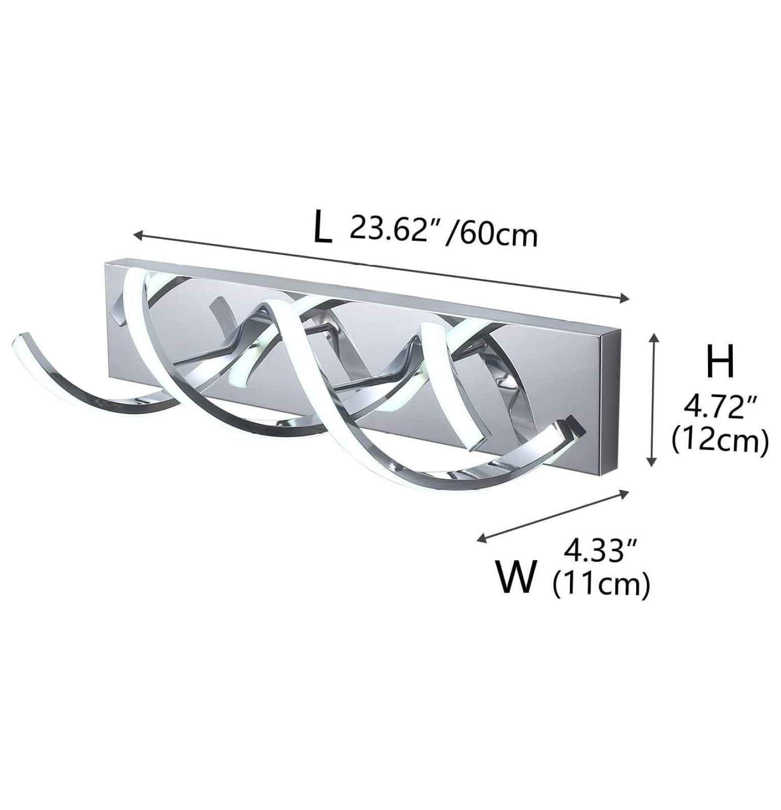 Modern LED Bathroom Vanity Lights, 1-Light Aluminium Stainless Steel Spiral Design Wall Lighting Fixture, Bathroom Sconces Wall Lighting for Living Room Entryway Bedroom Wall Sconce