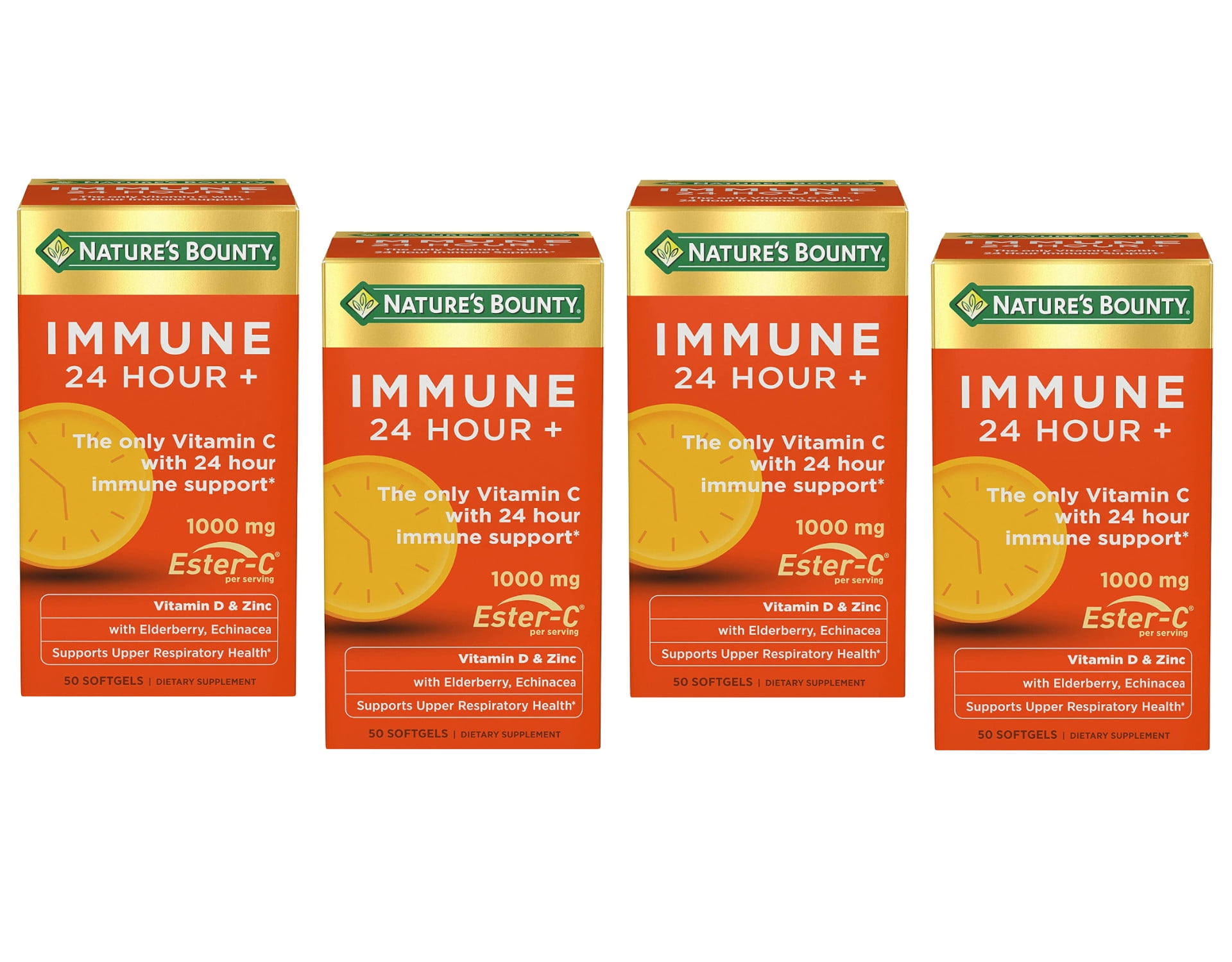Nature's Bounty Immune 24 Hour + Vitamin C Softgels 1000mg, 50 Count