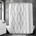 thumbnail image 1 of Black And White Line Diamond Art Decorative Shower Curtain Polyester Waterproof Thickened Shower Curtain Fabric 1.8M * 2.0M, 1 of 6