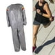 thumbnail image 5 of Traje de sauna de fitness, traje de sudor, chándal de cuerpo completo para mujeres y hombres que corren para hacer ejercicio S Plata, 5 of 9