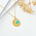 thumbnail image 4 of AOBOCO Crescent Necklace for Women 18K Gold Plated Moon and Sun Pendant with Natural Turquoise Stone Christmas Birthday Jewelry Gifts for Women, 4 of 5