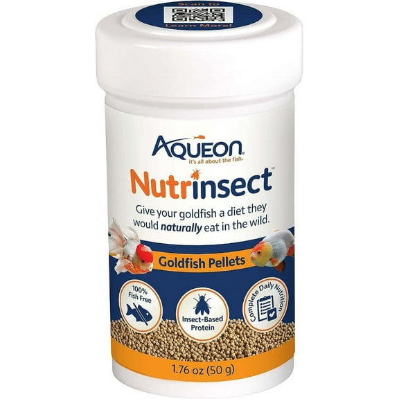 Aqueon Nutrinsect Goldfish Pellets [Aquarium Goldfish Food, Aquarium Supplies] 7.04 oz (4 x 1.76 oz)