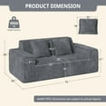 thumbnail image 2 of Modern Loveseat Sofa,Plush Corduroy Boneless 2-Seat Cloud Couch with Deep Seat,No Assembly Required,Space-Saving Design for Compact Living Room,Apartment,Small Spaces,Gray, 2 of 8