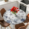 thumbnail image 2 of Vintage Coastal Round Tablecloth 36-44 Inch Round Fitted Table Cloth with Elastic Edge, Nautical Summer Beach Sea Turtle Starfish Waterproof Table Cover Protector for Outdoor Picnic Party Dining, 2 of 6
