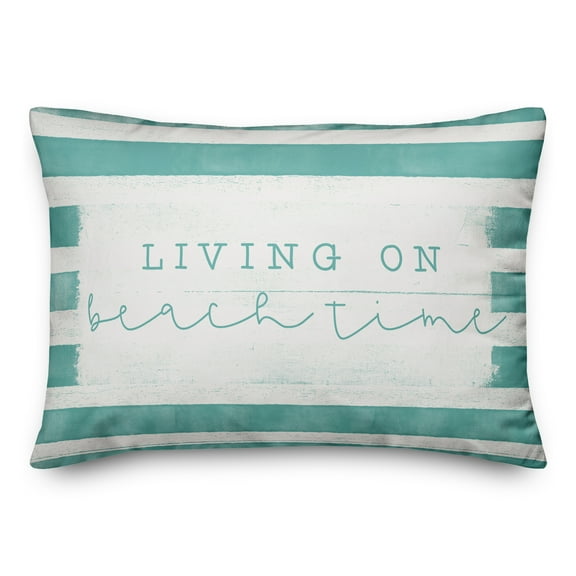 Creative Products Beach Time Stripes Teal 14x20 Spun Poly Pillow