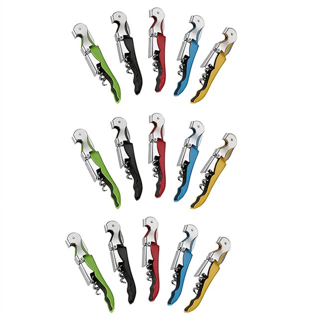 15 Pack Corkscrew Heavy Duty Wine Opener Set with Foil Cutter and Bottle Opener Wine Key for Waiters,Home