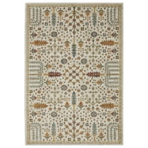 Oriental Weavers Andorra Area Rug - 2449B - 10' x 13'2" - in Ivory/ Gold - Vintage Bohemian Style, Stain Resistant, Family and Pet Friendly , Family, Dining, Living Room Rug
